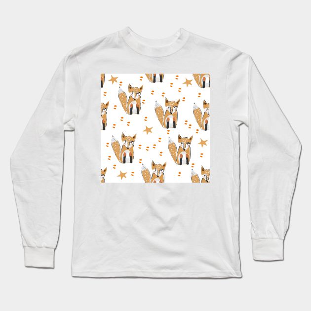 Fox Long Sleeve T-Shirt by Kristina Stellar Scandinavian Land